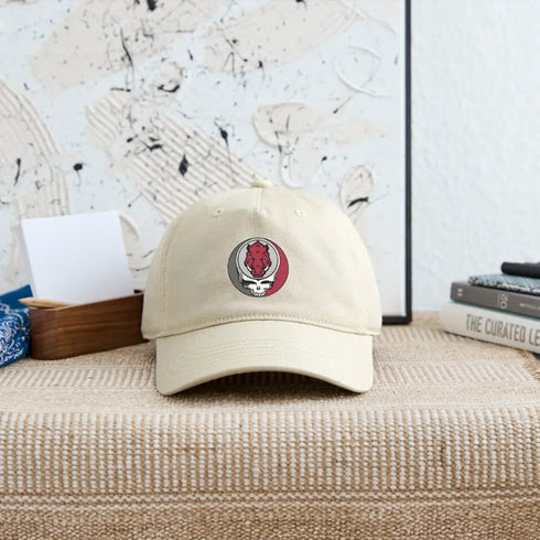 University of Arkansas Grateful Dead Stealie Dad Hat - khaki